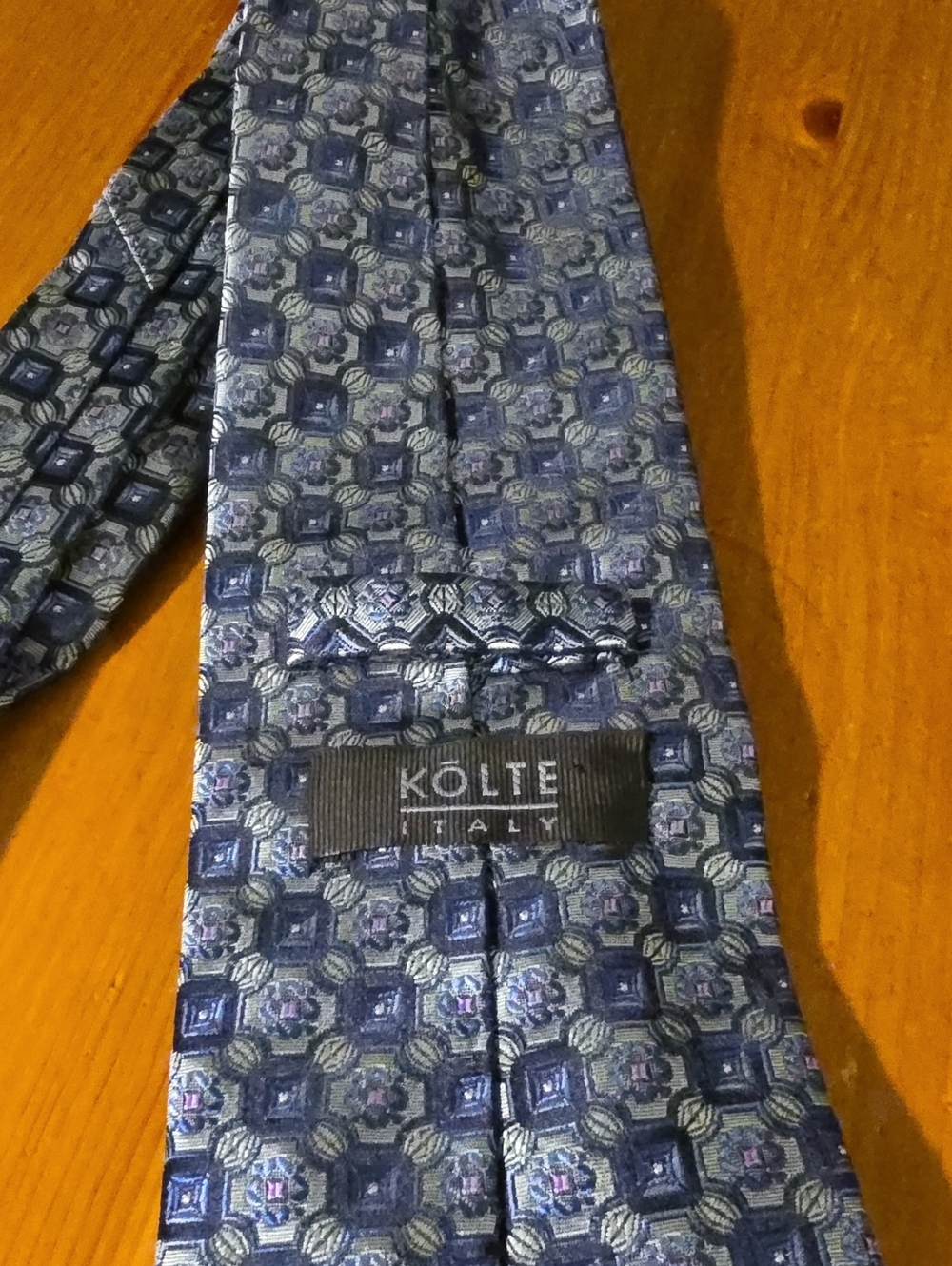 Kolte Men’s Blue Geometric Silk Tie